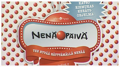 Nenäpäivä kassi (copyright YLE/videokuvaa)